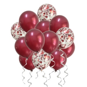 10 Burgundy/Maroon Latex Balloons,Burgundy Wedding Decoration, Bridal Shower Decor,Baby Shower Supplies, Birthday Party ,Confetti Balloons