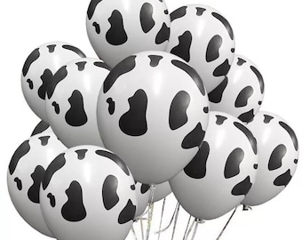 Cow Print Balloons, Farm Barnyard Birthday Decor, Cowboy, Cowgirl, Western Party Decorations