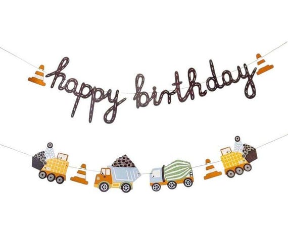 Construction Birthday Banner, Dump truck Digger Party, Im diggin 3 builderTruck Party Banner, Construction Balloons, Happy Birthday Garland