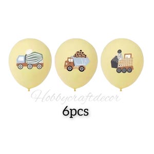 Construction Birthday Banner, Dump truck Digger Party, Im diggin 3 builderTruck Party Banner, Construction Balloons, Happy Birthday Garland 6 balloons