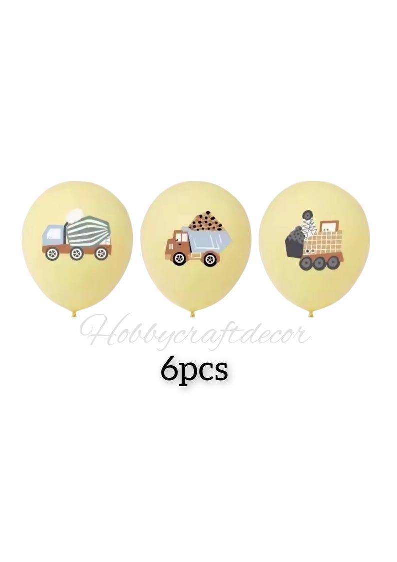 Construction Birthday Banner, Dump truck Digger Party, Im diggin 3 builderTruck Party Banner, Construction Balloons, Happy Birthday Garland 6 balloons