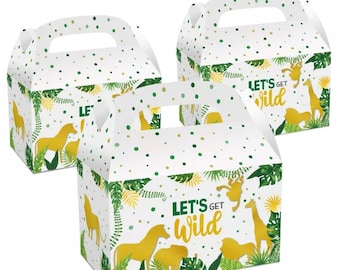 Jungle Safari Party Favors Gift Boxes,Wild Animals Party Decor,Candy Boxes,Treat Boxes Birthday party Decorations