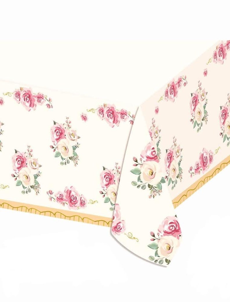 Vintage floral party disposable tablecloth tea party table decorbirthday decorshower decorationstea party table coverpart