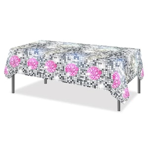 70&#39;s Disco Ball Party Tablecloth,Disco Party Backdrop Banner,Last Disco,Bachelorette Party, Birthday Decor,Disco Ball Foil Balloons