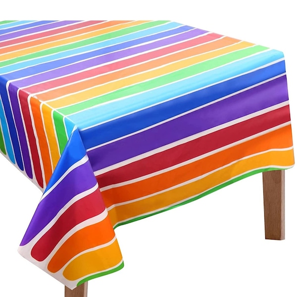 Rainbow Tablecloth Etsy