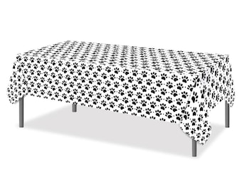 Paw Print Disposable Tablecloth: Dog Party Decor (52" x 87")