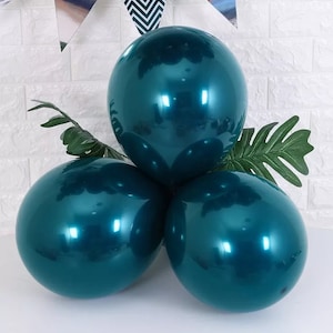 12 Dark Teal Latex Balloons: Party Decor, 10 Inch