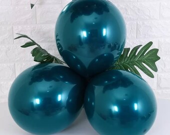 12 Dark Teal Latex Balloons: Party Decor, 10 Inch