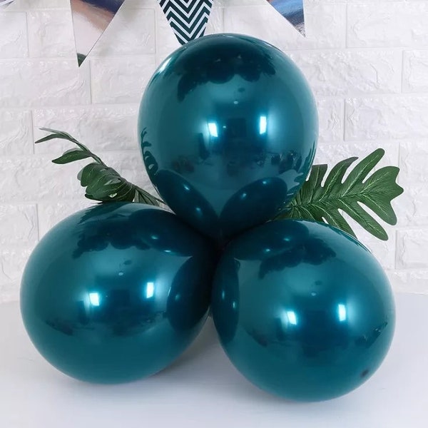 12 Dark Teal Latex Balloons,Dark Teal Wedding Decorations,Bridal Shower Decor,Birthday Supplies,Baby Shower Decor,Wedding Anniversary Decor