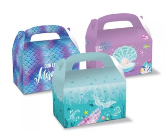 Mermaid Party Favors Boxes, Gift Boxes, Candy Boxes, Treat Boxes, Mermaid Birthday Decorations, Mermaid Shower Decor,Under The Sea Party