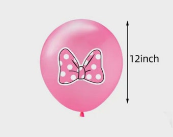 Pink Minnie Mouse Balloons: 12-Inch Party Decorations, 10 Pcs