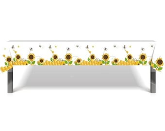 Bumble Bee Sunflower Tablecloth: Baby Shower Birthday Party Decor