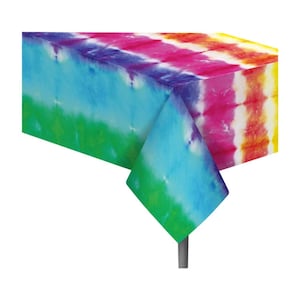 Tie Dye Party Tablecloth, Colorful Party Table Decor, Kids Birthday Decorations