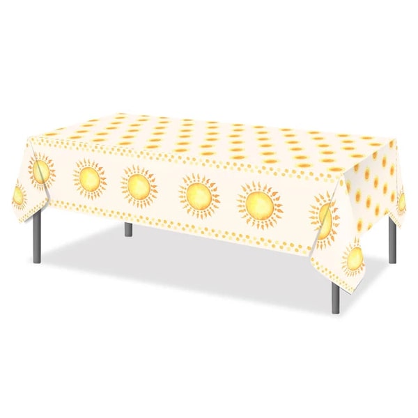 Sun Theme Party Tablecloth,First Trip Around The Sun Birthday,Little Sunshine Baby Shower,Boho Sun Plastic Table Cover,Here Comes The sun