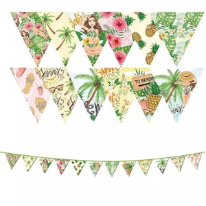 Tropical Luau Party Garland: Hawaiian Theme Banner