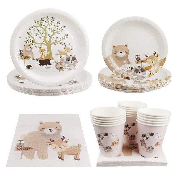 Woodland Baby Shower Plates and Napkins Etsy