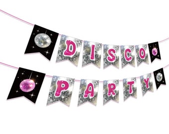 70's Disco Party Backdrop Banner,Disco Ball Tablecloth,Disco Ball Foil Balloons,Last Disco,Bachelorette Party,Birthday Decorations