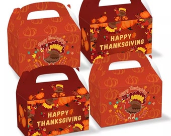 Thanksgiving Party Favor Boxes: Autumn Turkey Treat, Set of 12
