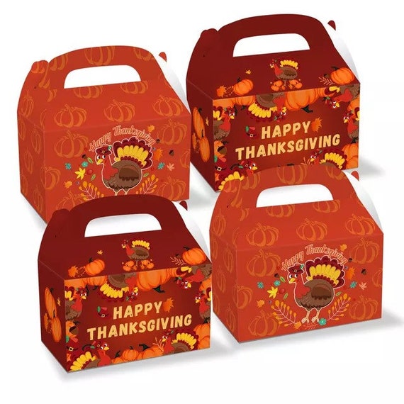 Happy Thanksgivings Party Favor Gift Boxes Fall Treat Box Autumn