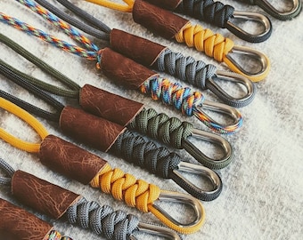 Lanyard Tibetan Knot | Leather finish | Badge Holder Id Keychain Necklace with s clip | Teacher Lanyard | Dog Walk|Office