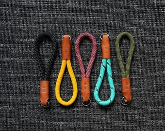 Premium 3/8 "Utility Rope Lanyard / Leder-Finish / handgenähtes Schlüsselband mit Spaltring | Lehrer-Schlüsselband | Arbeitsschlüssel | Büro | Autoschlüssel