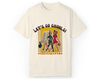 Let's Go Ghouls Halloween Shirt, Retro Halloween, Halloween Shirt, Mädchen Retro Halloween Grafik T-Shirt, Frauen Halloween Shirt