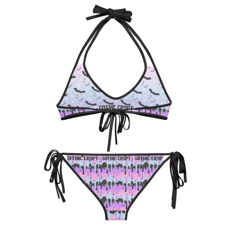 Reversible Pastel Goth Bikini Goth Punk Alternative Witchy Etsy