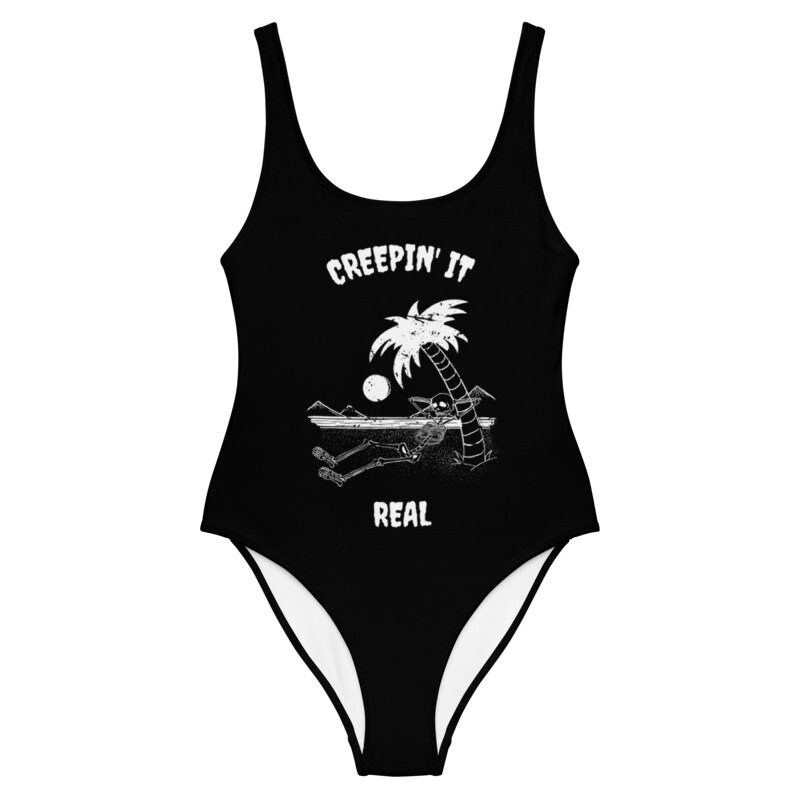 Creepin' It Real OnePiece Swimsuit Goth Punk Etsy