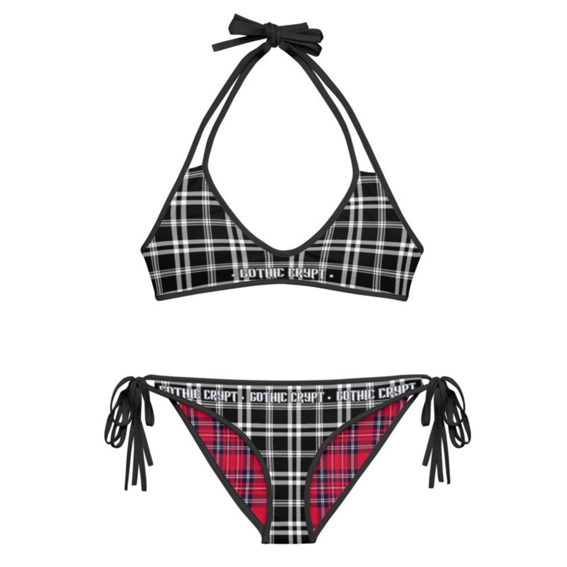 Rot & Schwarz Karo Bikini Goth Punk Alternative Witchy Etsy