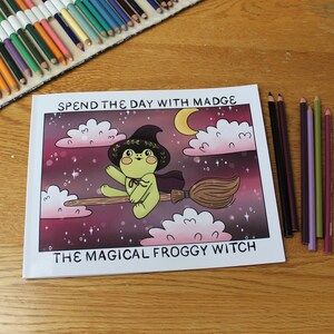 Madge the Froggy Witch Coloring Book-witch Coloring Book-halloween Coloring Pages-adult Coloring ...