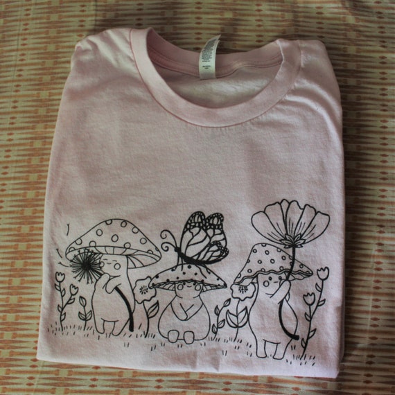 Mushroom Tshirtcute Mushroom Artcottage Core Etsy