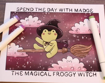 Madge the Froggy Witch Coloring Book, Magic Fantasy Themes