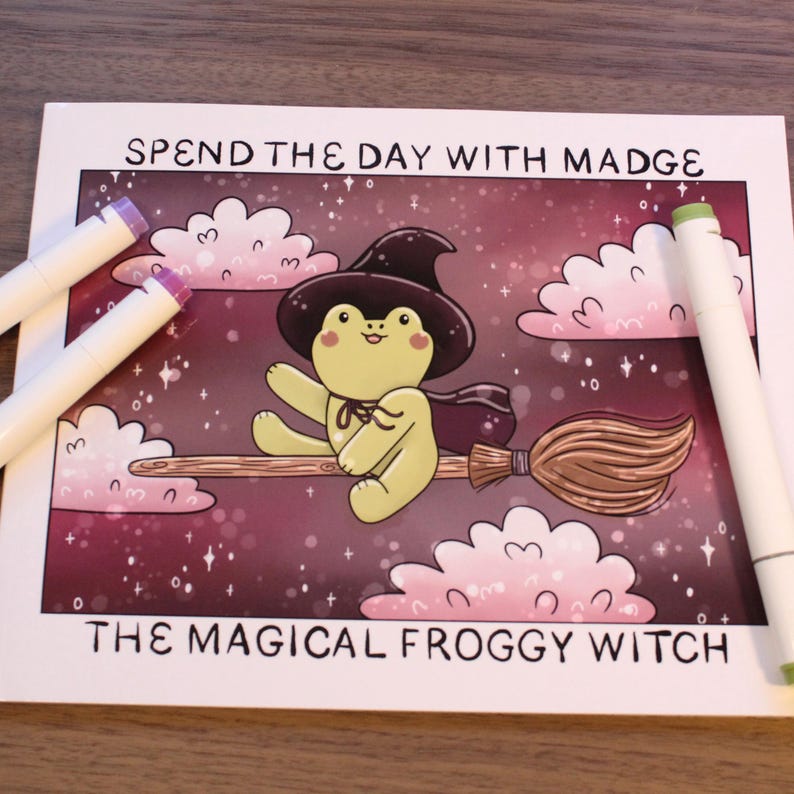 Madge the Froggy Witch Coloring Book, Magic Fantasy Themes image 1