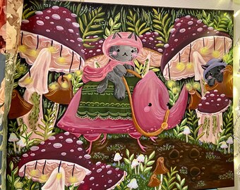 Pink Beetle Ride 24x20in Acrylic on Canvas