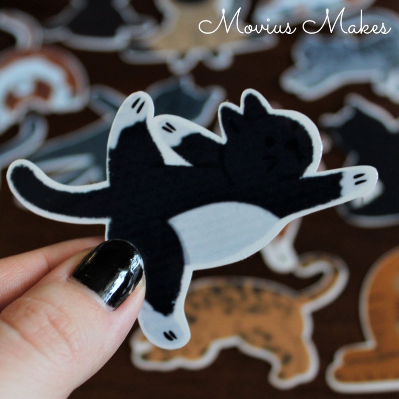 Cat Yoga Stickersmeditation Stickersyoga Lover Giftcat Etsy