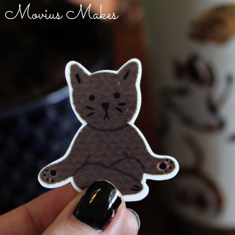 Cat Yoga Stickersmeditation Stickersyoga Lover Giftcat Etsy