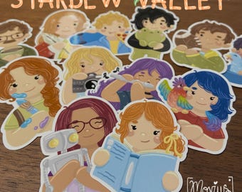 Stardew Valley Character Stickers, Bachelors and Bachelorettes, Vinyl Stickers, Fanart