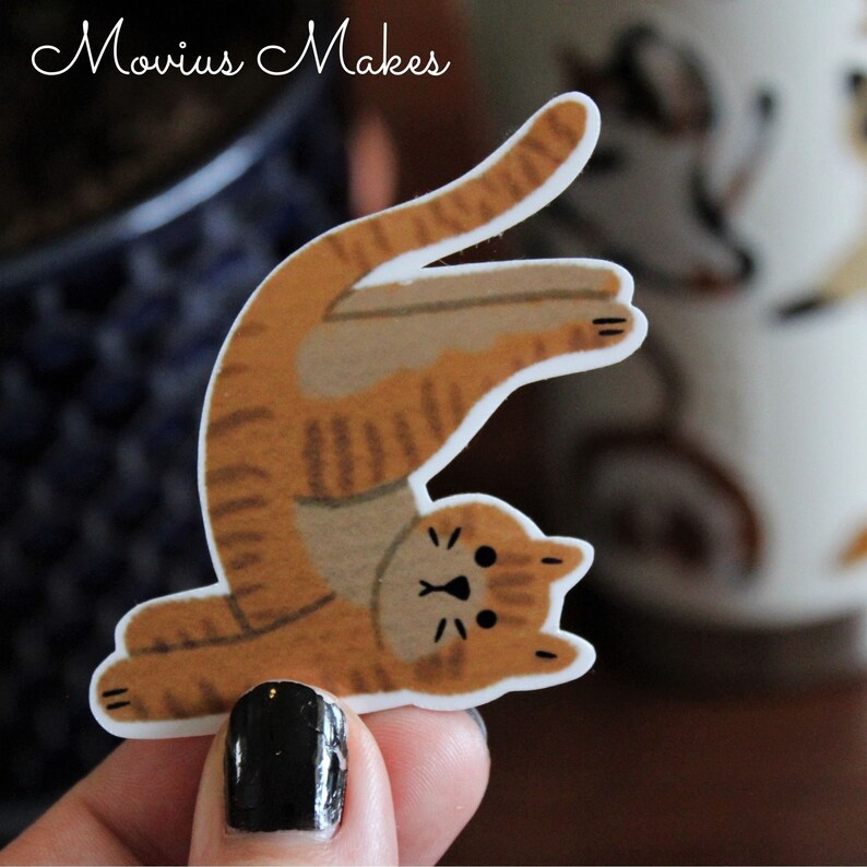 Cat Yoga Stickersmeditation Stickersyoga Lover Giftcat Etsy