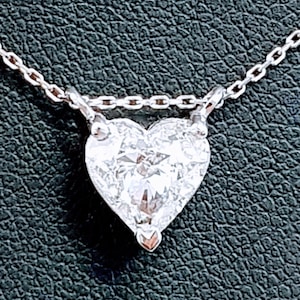 1.40 carat Heart Shape Diamond White Gold pendant ,14k gold heart solitaire shape diamond necklace ,real diamond,Mothers day gift Handmade
