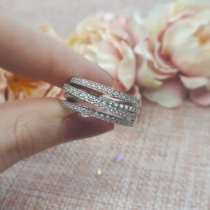 3 Line Gold Ring in/14k/18k,0.60 carat Round cut real Diamond Ring, Annivesary Ring, Engagement Ring, Wedding Ring, Mesmorajewelry,gift