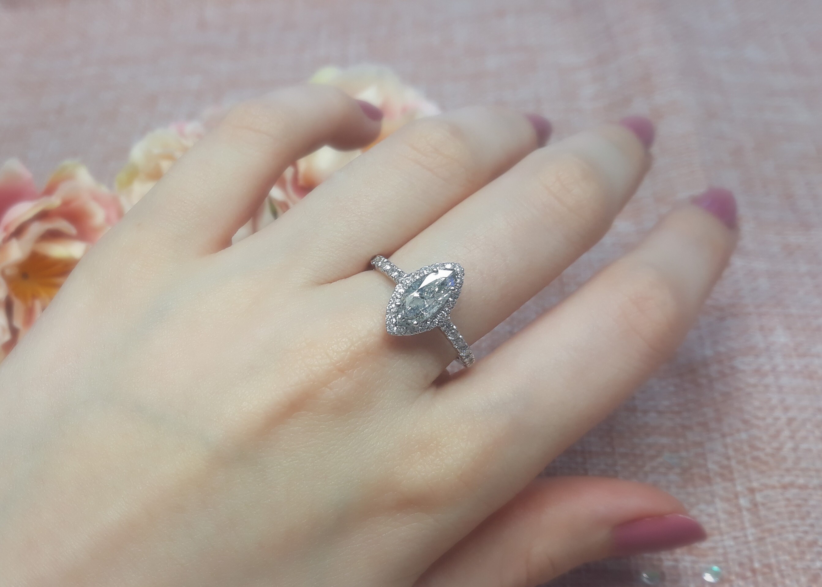 1.36 carat diamond ringmarquise diamond ring14k gold Etsy