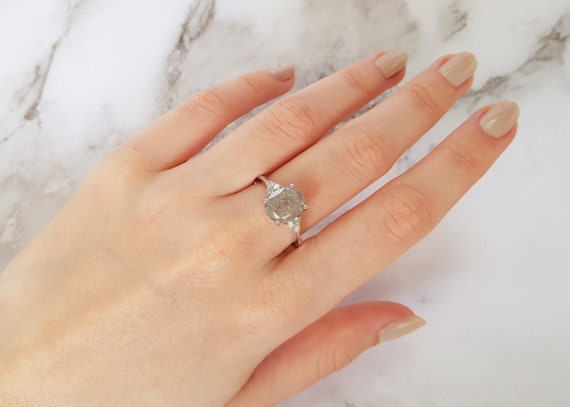 AMAZING diamond engagement ring,salt oval diamond… - image 7