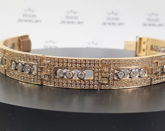 Amazing 14k Gold Diamonds Men Bracelet,6.38 ct Real Diamonds Mens Bracelet, Diamonds Tennis Bracelet , 520 Real Diamonds-Gift For Him