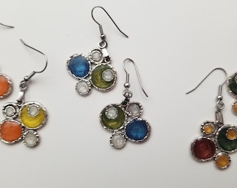 HANDMADE Harz Ohrringe (2 Sets) Blau ist Verkauft