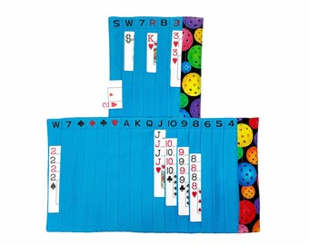PICKLEBALL AQUA - Samba Card Organizer Mats keep cards neat, uses less space, more visible, HTV Lettering on Both Mats