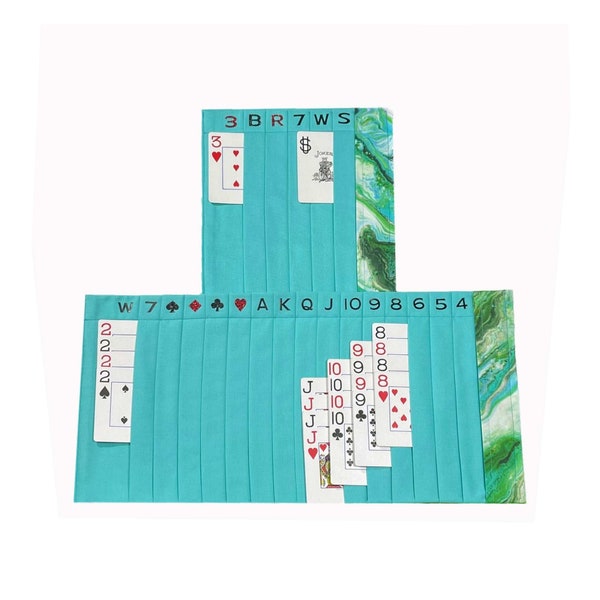 Juneau - Aqua - Samba Card Organizer Mats keep cards neat, uses less space, more visible, HTV Lettering on BOTH Mats