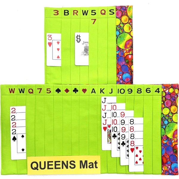 QUEEN Auburna - Lime - Queens Samba Card Organizer Mats keep cards neat, uses less space, more visible, HTV Lettering on Both Mats