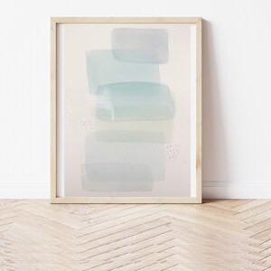 Blue Silver Abstract Layers | Hand Painted Original Piece | Layers of Pastel Water Color Paint | 9x12 Unframed
