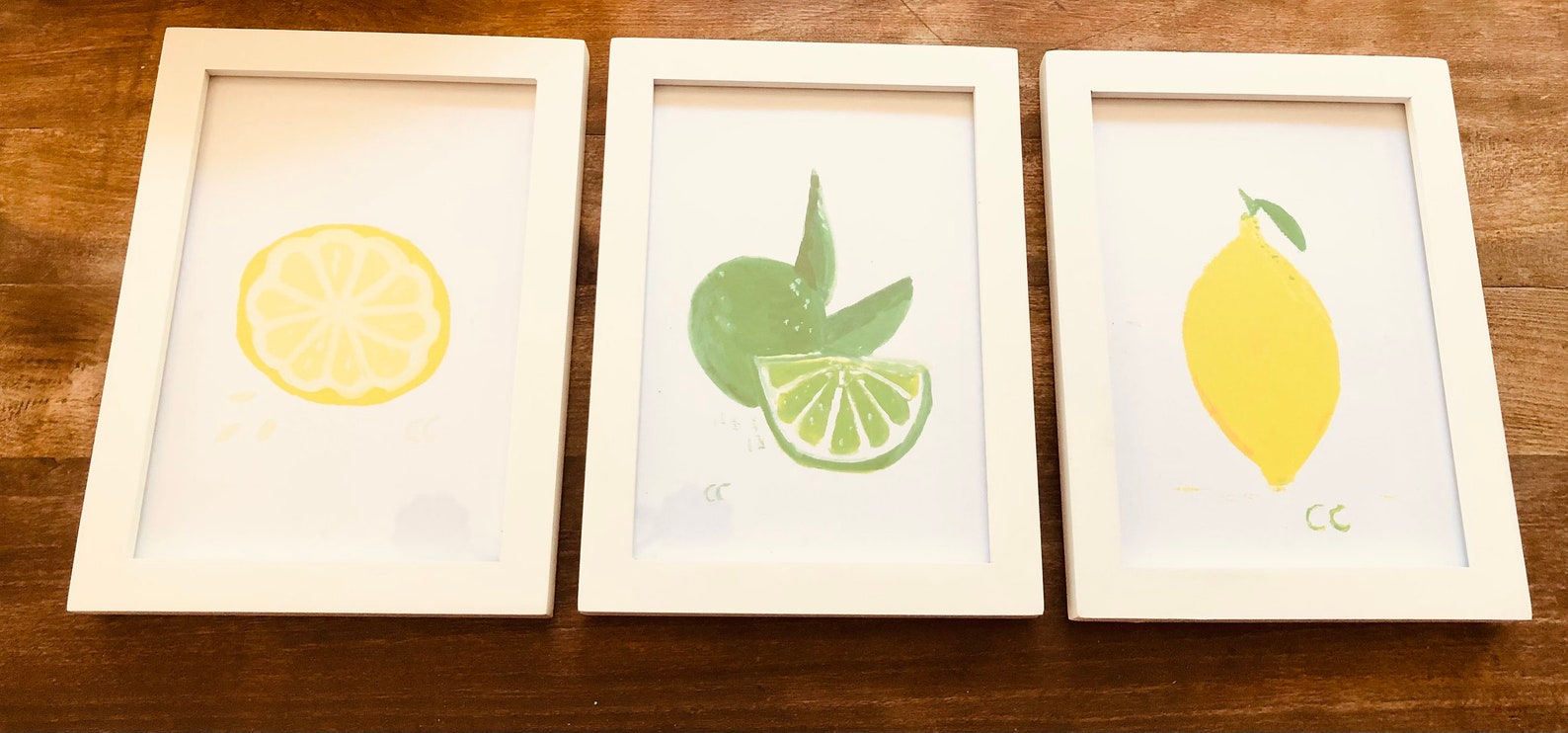 Three Framed Prints Fruit Wall Art 5x7 Inches Vertical Etsy