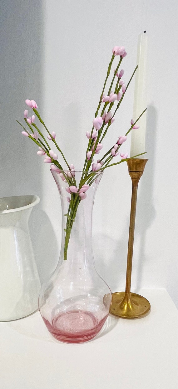 Vintage Pink Art Glass Vase: MCM Hand Blown Carafe - Etsy
